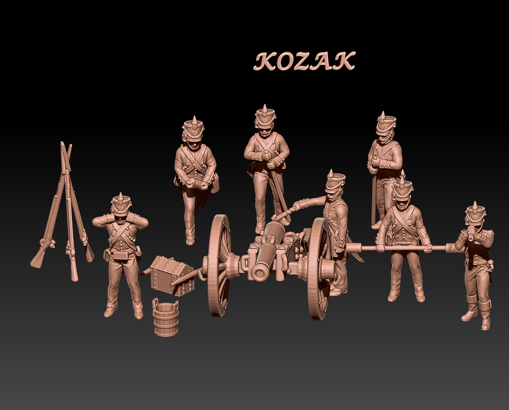 Napoleonic french foot artillery in shakos